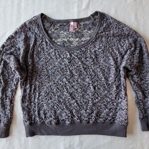 Dolled Up By Fang Gray Lace Women's Top Size XL